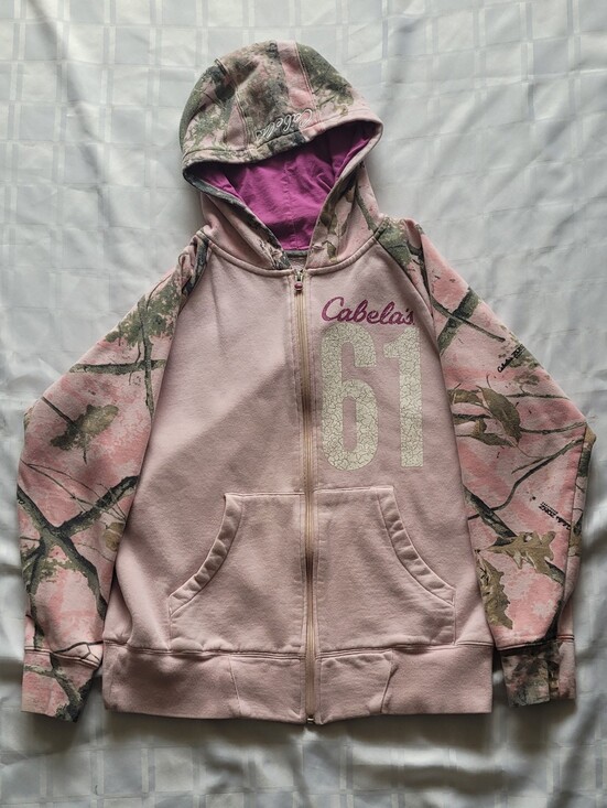 Cabela's Tops - Cabela's Pink Camo Zip-Up Hoodie Jacket